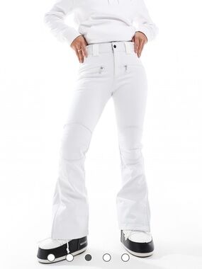 OOSC Chic White Women's Flare Ski Pants